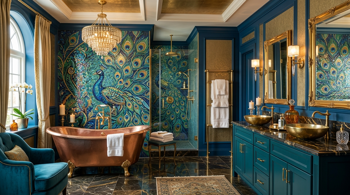 Add lighting that makes jewel tones glow at night